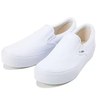 【U】VANS - SLIP-ON 經典純色厚底休閒鞋(女款)22 - 白色