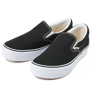 【U】VANS - SLIP-ON 經典純色厚底休閒鞋(女款)JPN22 - 黑色