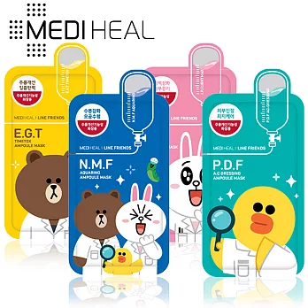 韓國Mediheal LINE FRIENDS面膜 27ml 一盒10片裝(四款任選)熊大&兔兔(補水)
