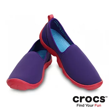 Crocs - 女-女士迪特輕盈鞋 - 41深紫/罌粟紅色