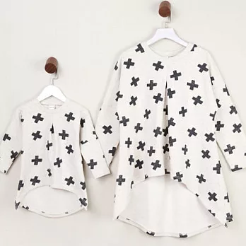 韓版十字全棉衛衣親子裝(媽咪)FREE米色