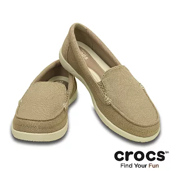 Crocs - 女款 - 女士沃爾盧帆布便鞋二代 -35卡其/水泥灰色
