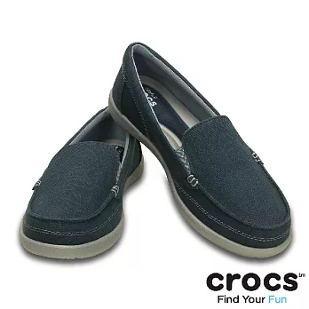 Crocs - 女款 - 女士沃爾盧帆布便鞋二代 -35深藍/銀色