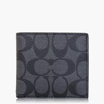 【COACH 男仕必備】PVC / 多功能短夾_黑色