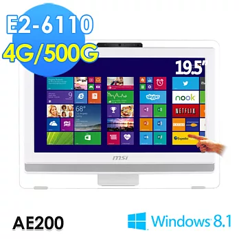 msi微星 AE200 5M-223TW 19.5吋 E2-6110 WIN8.1 觸控液晶電腦