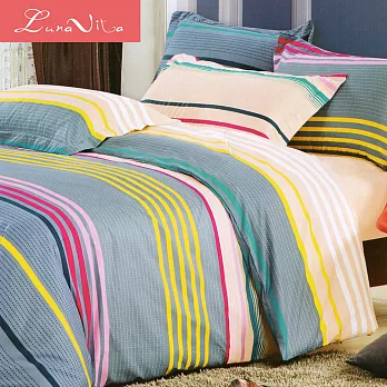 【 Luna Vita 】台灣製造舒柔綿雙人床包被套四件組-共八款可選多彩旋律