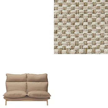 [MUJI無印良品]高椅背和室沙發用套/2人座/棉聚酯變化織/米色米色