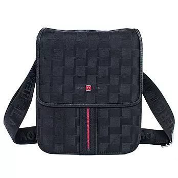 OVERLAND 美式紅線格紋設計直式側背包2926
