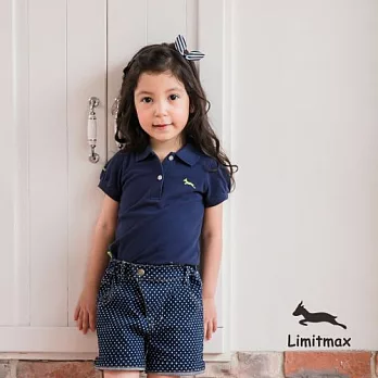 純棉網眼Polo衫☆Limitmax☆深暮藍公主袖經典款（女童）2Y (90CM)深暮藍