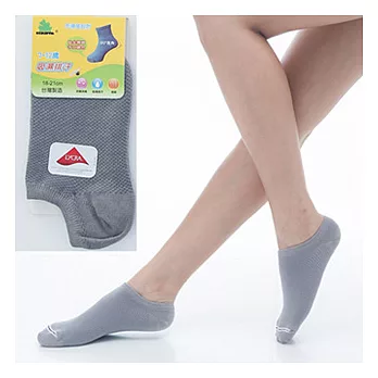 【KEROPPA】可諾帕7~12歲兒童專用吸濕排汗船型襪x灰色3雙(男女適用)C93005