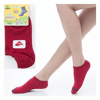 【KEROPPA】可諾帕7~12歲兒童專用吸濕排汗船型襪x紅色3雙(男女適用)C93005