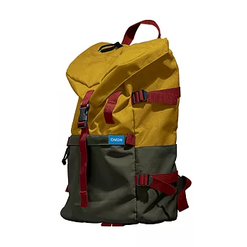 【Flightline】香港 ONNON 時尚潮流 肩帶可拆換 多功能雙肩包(黃色/軍綠)