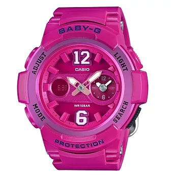 BABY-G 澀谷街頭女孩全新色調時尚限量腕錶-桃紅-BGA-210-4B2
