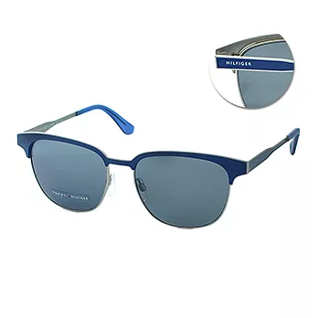 【Tommy Hilfiger】太陽眼鏡 都會時尚精選個性眉形框(摩登藍 # 1356/S-K2FP9)
