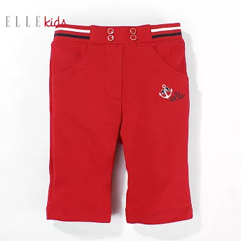 【ELLE】水手條紋休閒短褲(紅)110紅