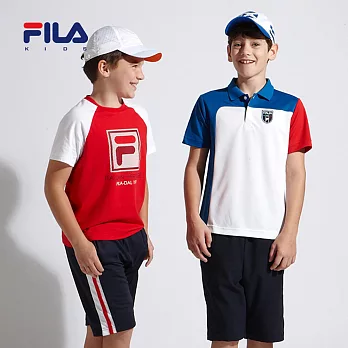 【FILA】品牌字母圖案雙色休閒T恤(紅)145紅