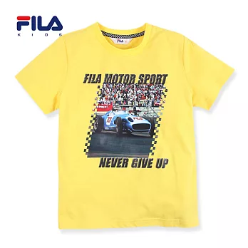 【FILA】競速MOTOR賽車圖片圓領衫(黃)145黃