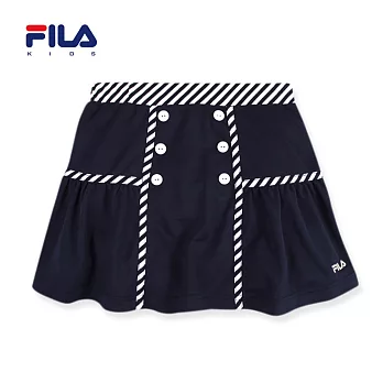 【FILA】氣質斜紋排釦造型短裙(丈青)135丈青