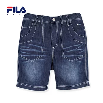 【FILA】造型口袋百搭牛仔短褲(深藍)135深藍