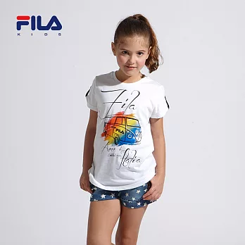 【FILA】FILA色彩巴士圓領衫(白)135白