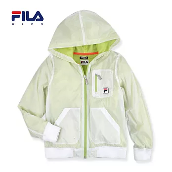 【FILA】透色風衣口袋連帽外套(果綠)145果綠