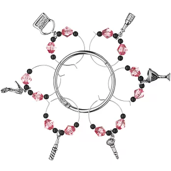 《KitchenCraft》酒杯標記組6入(粉L)
