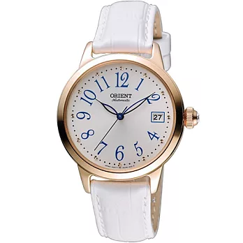 ORIENT 東方錶 花漾時光機械腕錶 FAC06002W 白x玫瑰金