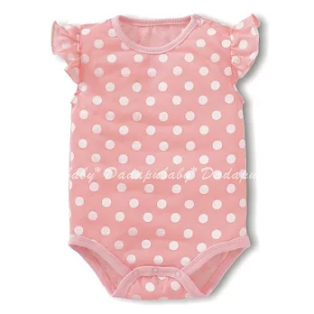 飛袖印花包屁衣 軟綿 薄綿 花邊袖 荷葉袖 女生 透氣 背心 包屁衣 包臀衣9M粉紅點點