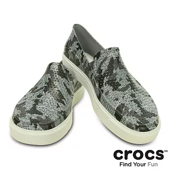 Crocs - 男 - 都會街頭洛卡迷彩便鞋 -39石墨/白色