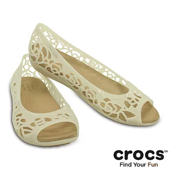 Crocs - 女款 - 伊莎貝拉果凍平底鞋 -35牡蠣色