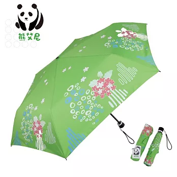 【iUmbrella】熊艾尼經典款 - 綠色幾何圖騰