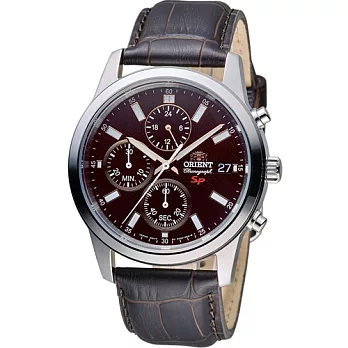 ORIENT 東方錶 SP 系列 三眼功能運動計時腕錶 FKU00005T 咖啡咖啡色