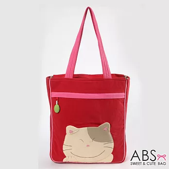 ABS貝斯貓 Smile Cat 拼布肩提包 手提袋 (西瓜紅) 88-063