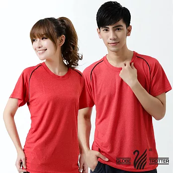 【遊遍天下】台灣製中性款涼感圓領吸濕排汗機能衫(S0707)S紅色