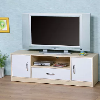 《Homelike》清新森林電視櫃-楓木+白色