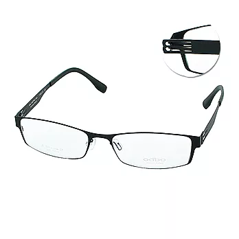 【odbo】光學眼鏡 鈦金屬時尚氣質無螺絲一體延展款(藝術黑 #1101-C01)