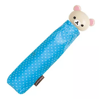 SAN-X 拉拉熊懶妹頭型圓點晴雨折傘。藍色