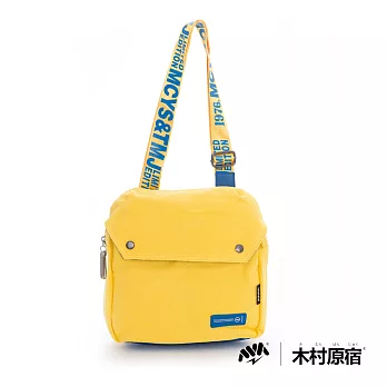 木村原宿 MM日系潮包 - 方形斜肩小書包 - 超亮黃
