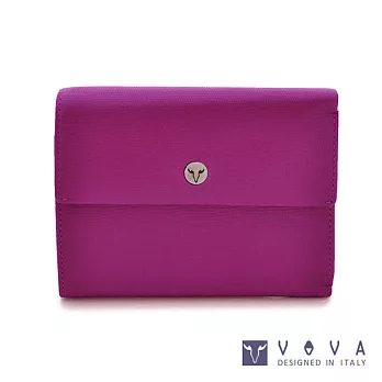VOVA • 沃汎 - 自由系列 14卡透明窗拉鍊零錢袋可翻式蜥蜴紋中夾- VA106W023FU桃紫色