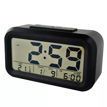 輕甜馬卡龍 K1-8899 夜光多功能電子鬧鐘-深沉黑