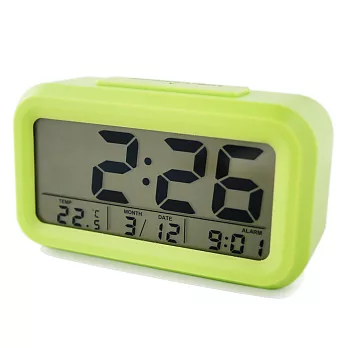輕甜馬卡龍 K1-8899 夜光多功能電子鬧鐘-蘋果綠