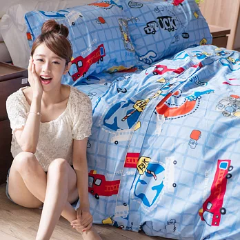 cheri 【塗鴉趣味】台灣製 精梳純棉 雙人兩用被套床包四件組塗鴉趣味