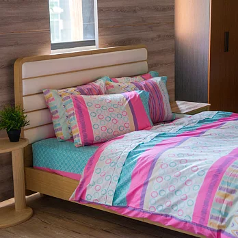 cheri 【糖果屋】台灣製 精梳純棉 雙人兩用被套床包四件組糖果屋