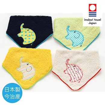 日本製Crescendo今治毛巾，兩用手帕領巾-大象(翠綠)