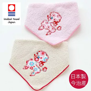 日本製Crescendo今治毛巾，兩用手帕領巾-貴賓狗(粉紅)