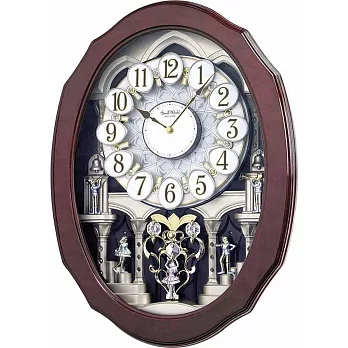 RHYTHM 麗聲 4MH890 天鵝湖進行曲魔幻音樂掛鐘-實木色