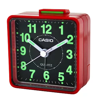 CASIO 卡西歐 TQ-140 袖珍型夜光石英鬧鐘-紅殼黑面