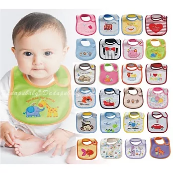 多款繡花鬼氈雙層綿口水巾圍兜3件組(隨機出貨)男生款