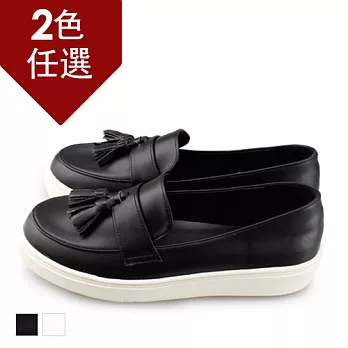 FUFA MIT質感流蘇樂福鞋 (FA96) -共2色23黑色