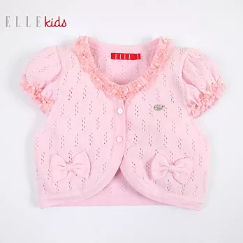 【ELLE】可愛蝴蝶結甜美短袖小外套(粉紅)160粉紅